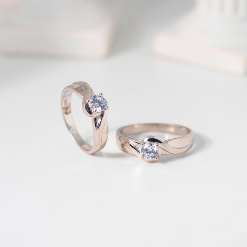 Cincin Emas Kawin Solitaire Sabit - Toko Emas Gadjah