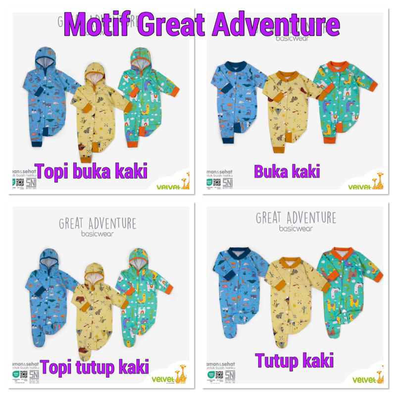 VELVET JUNIOR NB Sleppsuit BAJU KODOK OBLONG BUKA KAKI TUTUP KAKI NEWBORN