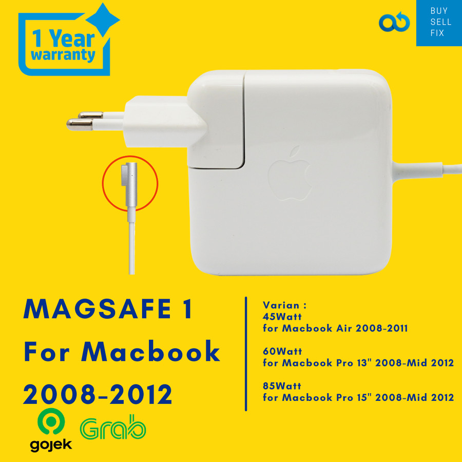 L TIP 60W 16.5V 3.65A CHARGER MACBOOK MAGSAFE 1 Mid 2008 2009 2010 2011 2012 A1172 A1181 A1184 A1185 A1278