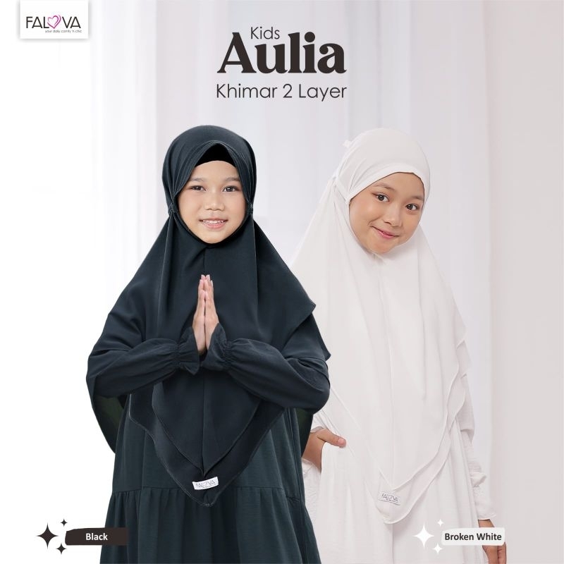 Khimar Anak Ceruty Siffon 2 layer Broken White / Jilbab Anak / Khimar Hitam Anak Khimar Putih Anak