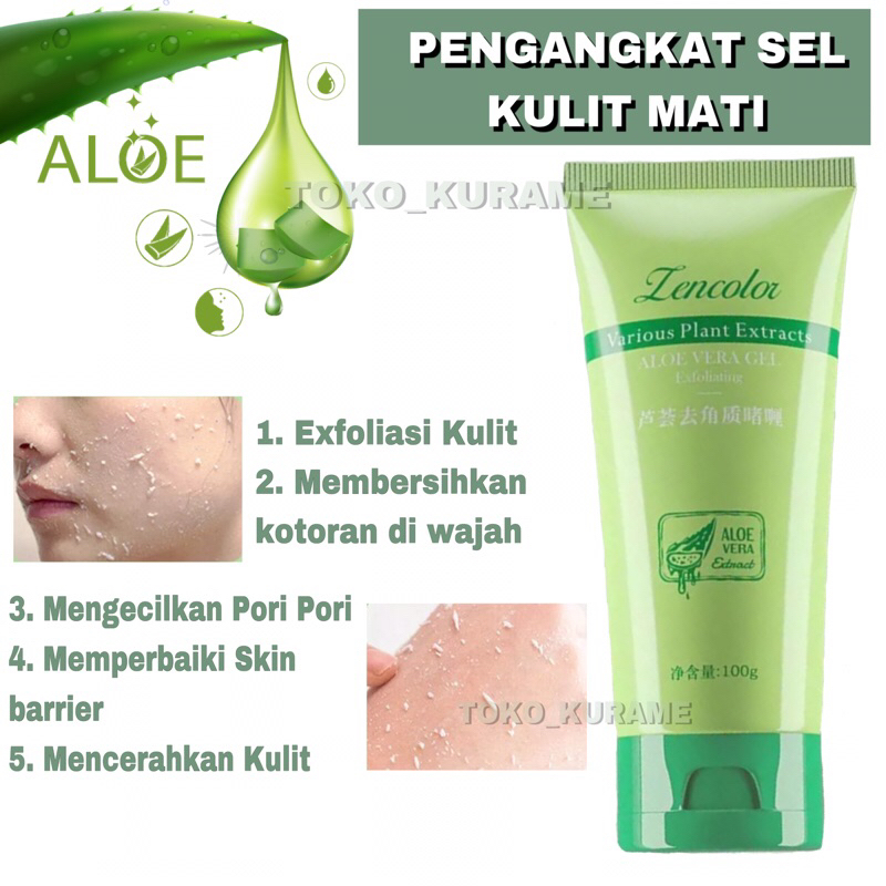 (BPOM) Aloe Vera Exfoliating  Facial Glowing Blackhead Cleaner Body Exfoliating Mencerahkan Dan Mengangkat Sel Kulit Mati