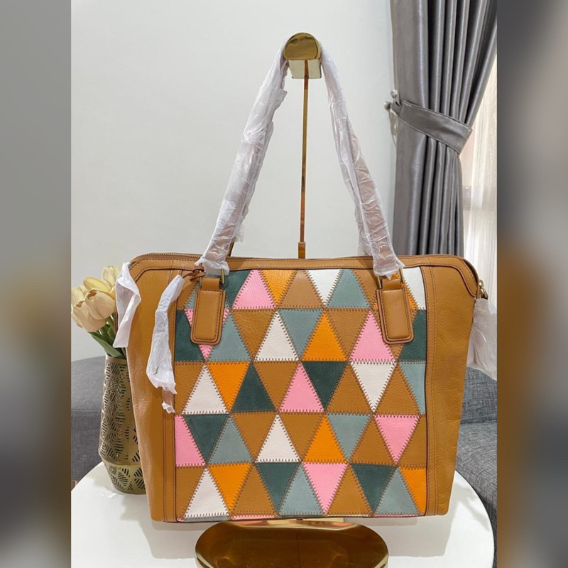 TasFossil Jacqueline Tote Zip Light Patchwork