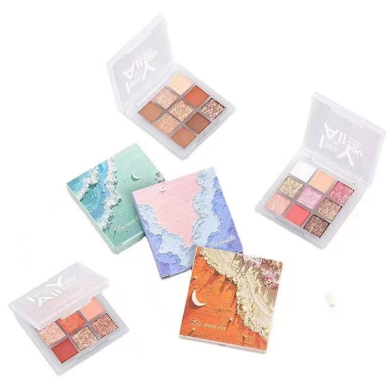 LAMEILA Eyeshadow Pallete 9 Warna Kombinasi Glitter Tahan Lama - KS