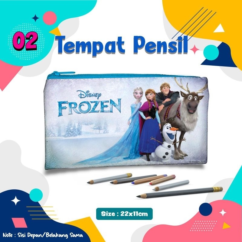 

Tempat Pensil Frozen 02/Pouch Alat Tulis Custom Nama Foto Souvenir Kado Hadiah Wadah Kostak Kotak Dompet