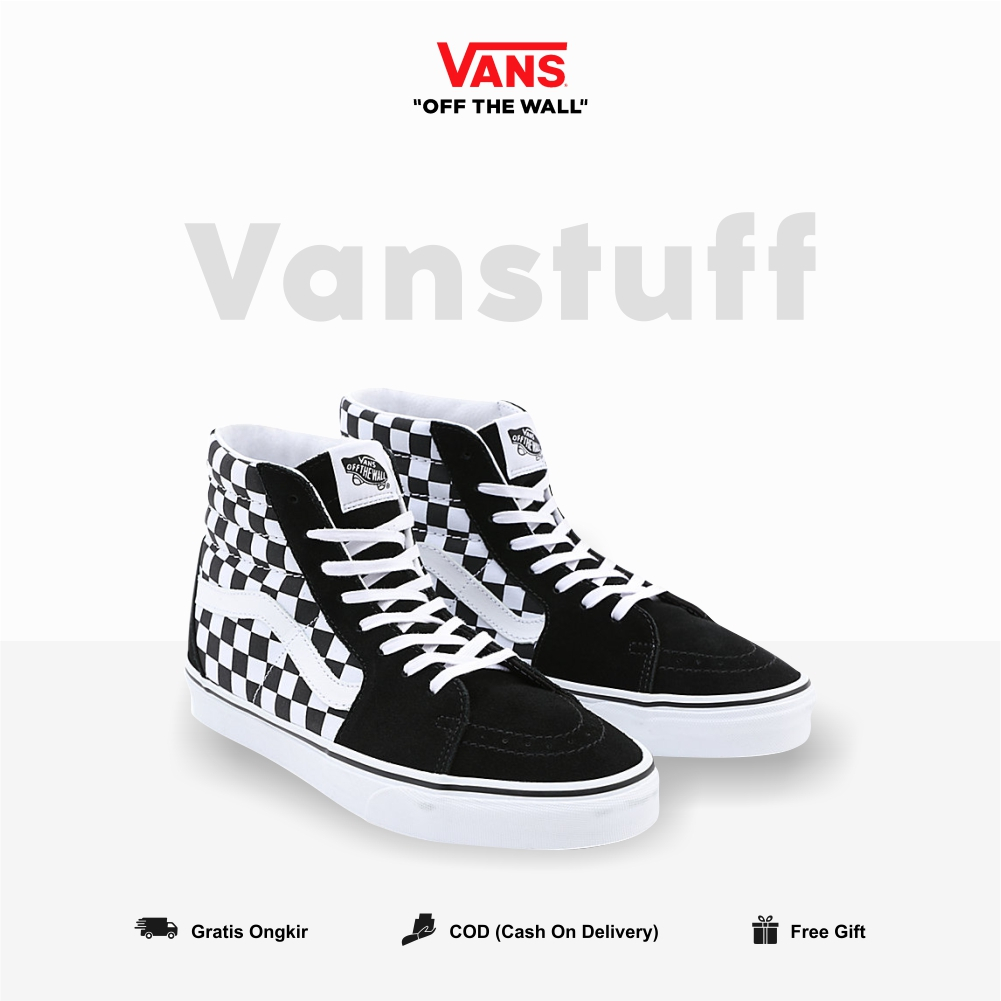 SK8 High Checkerboard Black White Classic Original 100% BNIBWT SK8 Hi Catur Ori Global Market