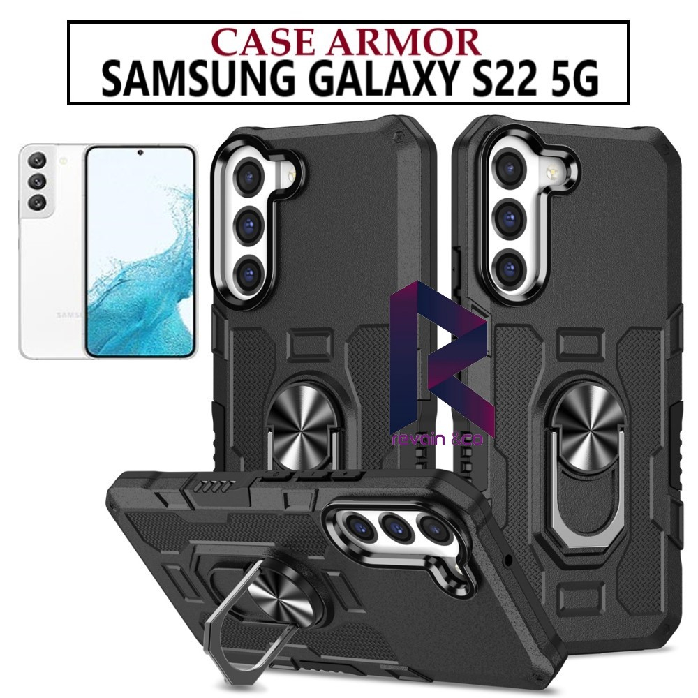 Case Armor SAMSUNG GALAXY S22 5G Iring Cincin Magnetic Kesing Hp Protect kamera Premium Hard Case Standing Robot Pelindung Kamera