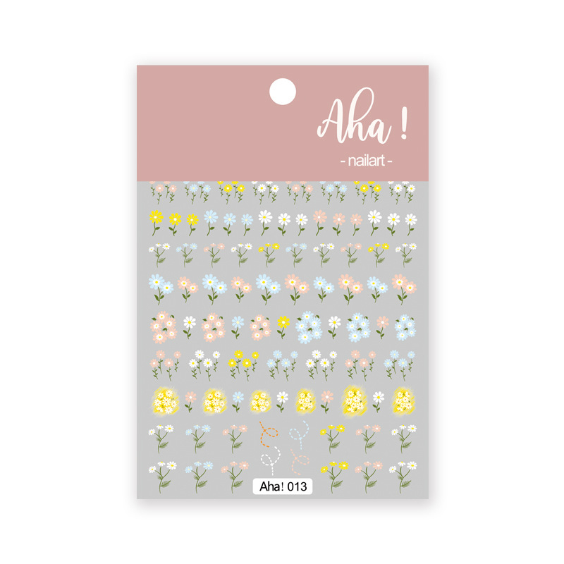 Cute Colorful Daisy Flower Nail Sticker Stiker Kuku Bunga Cantik AHA013