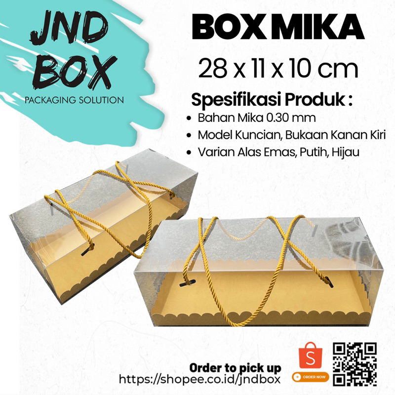 Box Mika Doskue 28 x 11 x 10 cm (Roll Cake) Min Order 2 Pcs