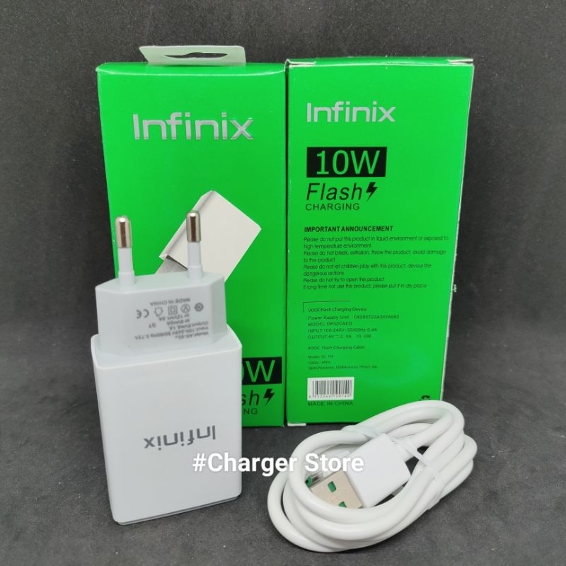 Charger Infinix 10W 2A Kabel Micro USB Flast Charging