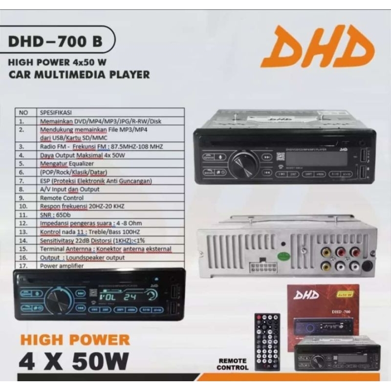 SingleDin Dvd Usb BT Dhd