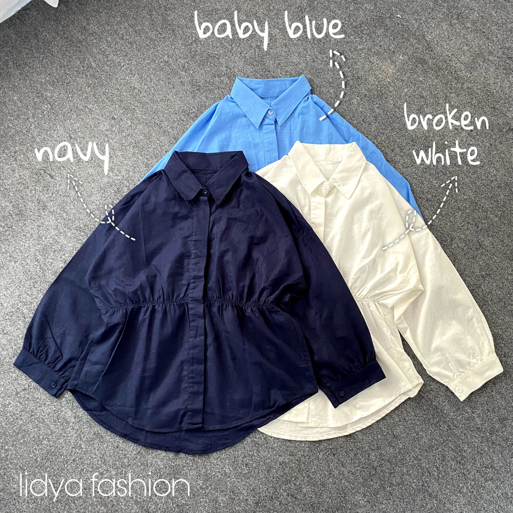 Alya Shirt Linen | Kemeja Wanita Kerut | Atasan Wanita Oversize Terbaru