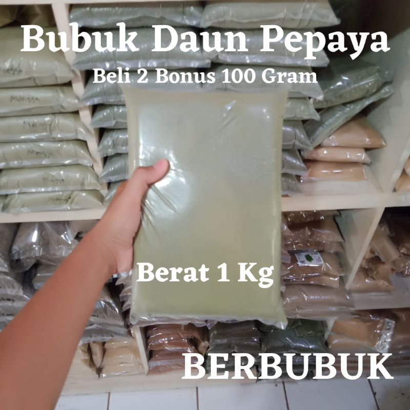 

Bubuk Serbuk Daun Pepaya/Kates 1Kg Asli Tanpa Campuran Murni Organik Original Herbal Jamu