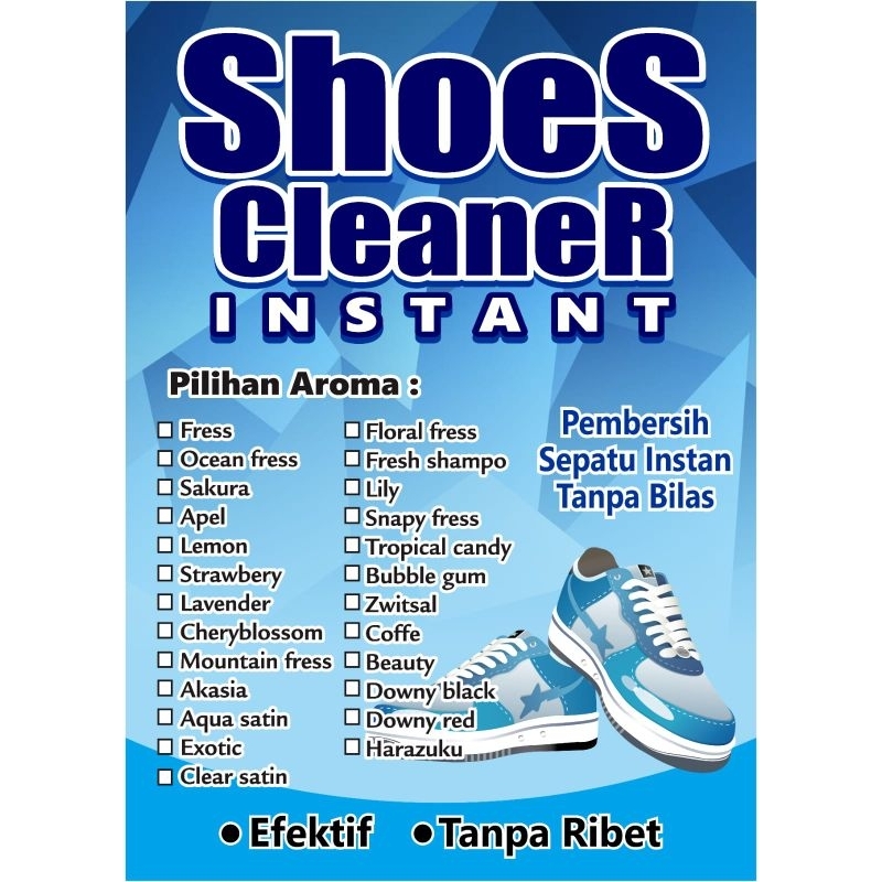 Pembersih sepatu instant / Shoes Cleaner Instant aneka aroma kemasan spray 60 ml