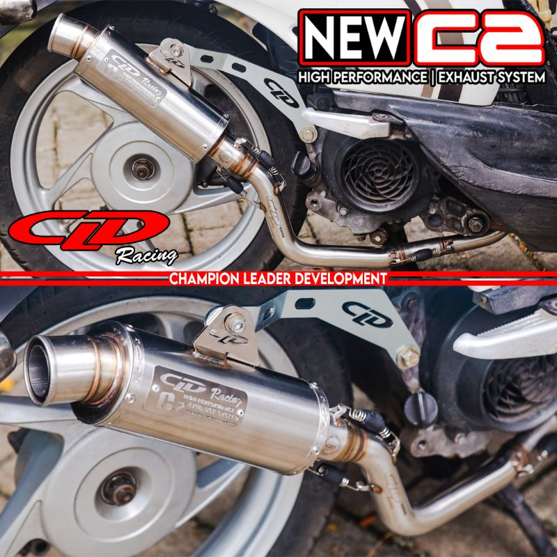 Knalpot CLD Racing Original New C2 Beat Scoopy Genio Mio karbu/smile Mio j Mio m3 Xeon rc/xeon gt 12