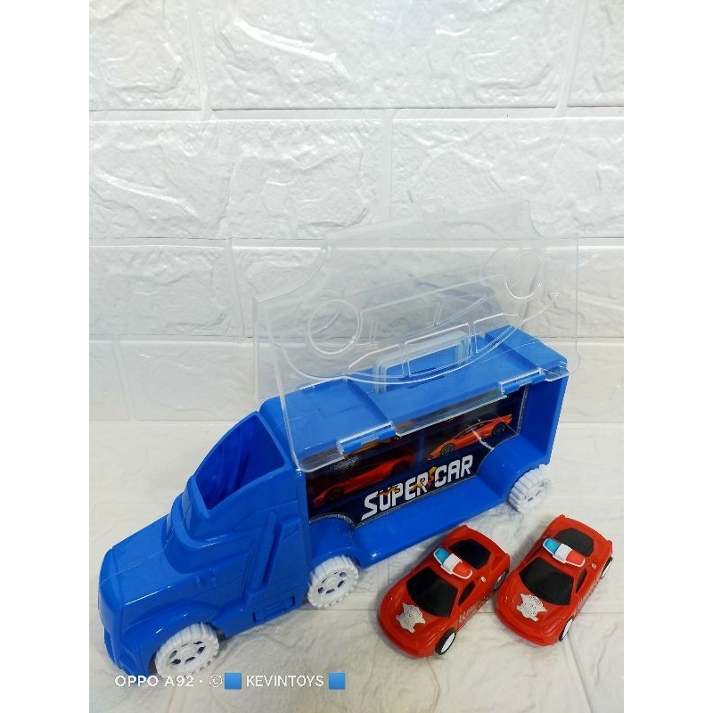 YN 6 TRUCKS CARRIYING TRANSPORT TOY SERIES / MAINAN TRUCK PENGANGKUT 2 MOBIL SUPER BAGUS