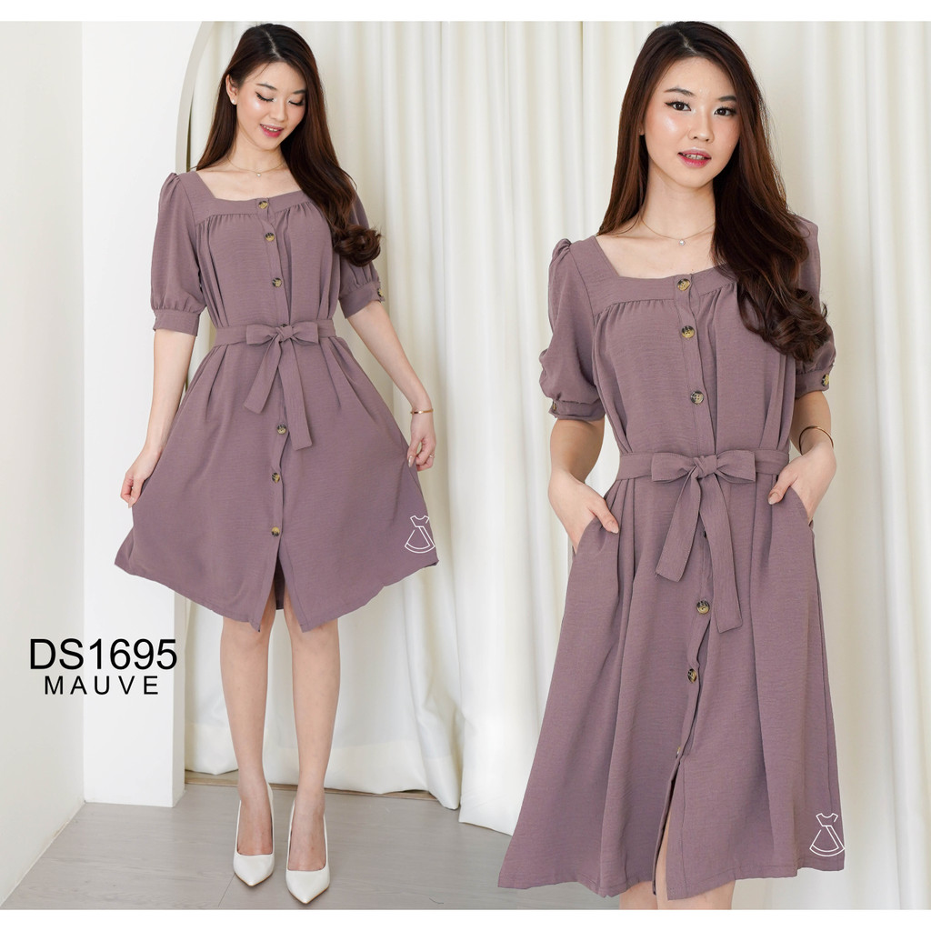 SEOLA - DS1695 - Dress Crinkle Midi Casual