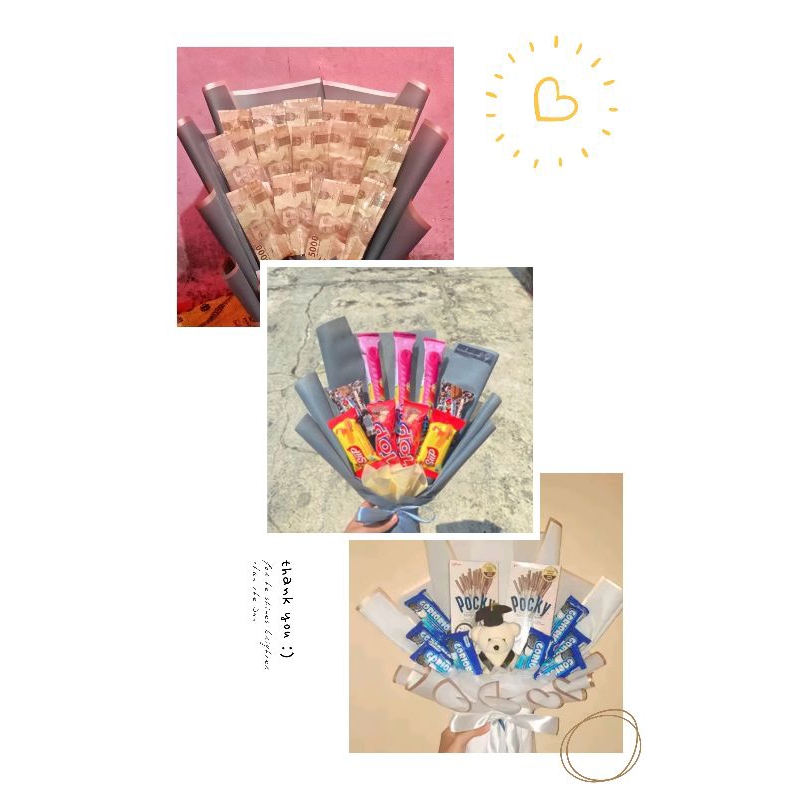 Buket Wisuda / Brithday Gift Uang atau Snack makanan