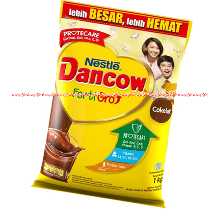 Nestle Dancow Fortigro 1Kg Chocolate Protecare Susu Cokelat Kemasan Plastik Pouch Bubuk Coklat 1000gr