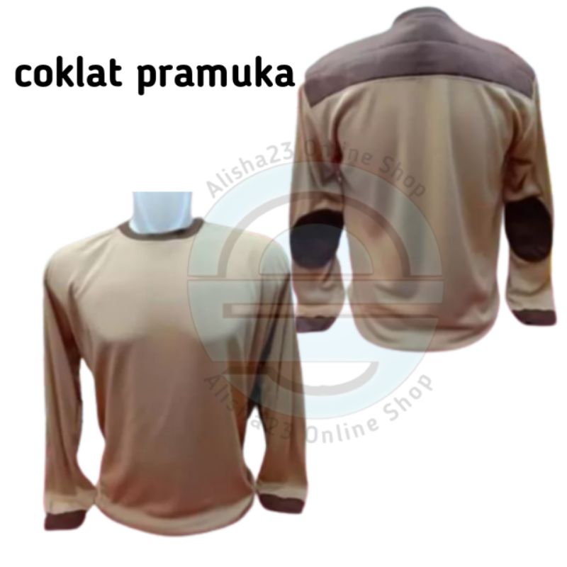 Kaos polos PDL lapangan/ kaos lapangan lengan panjang / baju oblong pdl pramuka pria wanita