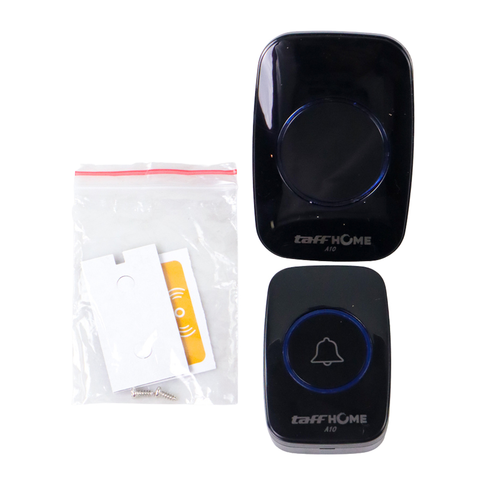 Bel Pintu Wireless Remote Doorbell 38Tune Receiver 1 Pasang - Black