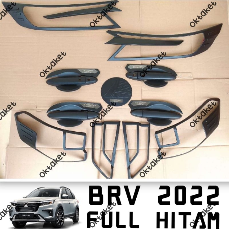 paket lengkap garnish depan belakang outer handle tank cover Brv 2022 2023 2024 Hitam Chrome Carbon