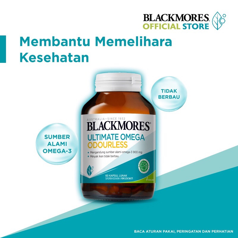 Blackmores Ultimate Omega Odourles isi 30 &amp; 60 kapsul BPOM KALBE