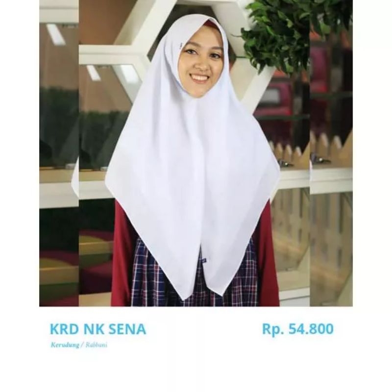 Kerudung Segiempat Instan Polos Nk Sena Rabbani Ori