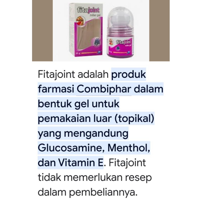 FitaJoint Roller Gel 35 gr pereda Kecetit, Nyeri Sendi dan otot, kesleo