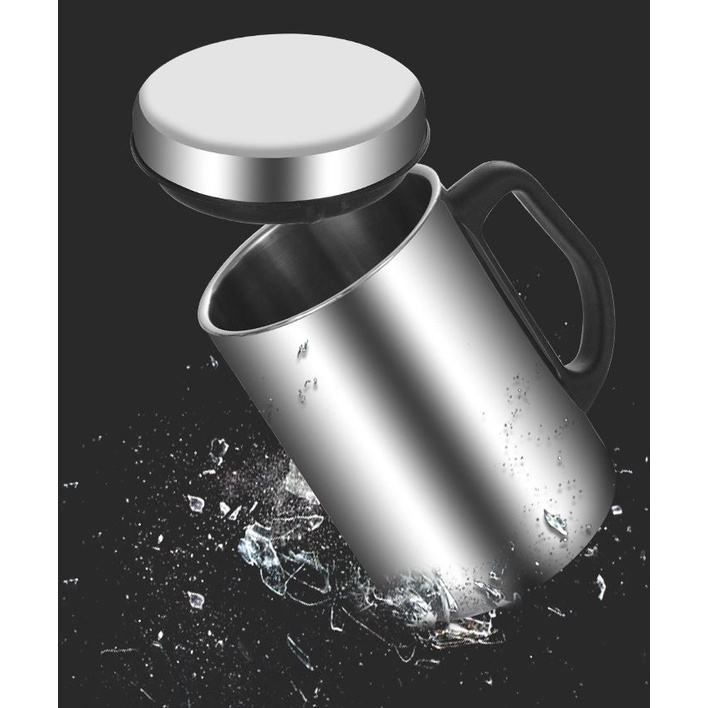 [GROSIR] GELAS MUG THERMOS STAINLESS STEEL 500ML 500 ML 0.5L 0,5L 0.5 0,5 L BAJA TAHAN KARAT PANAS GAGANG SERBAGUNA MULTIFUNGSI