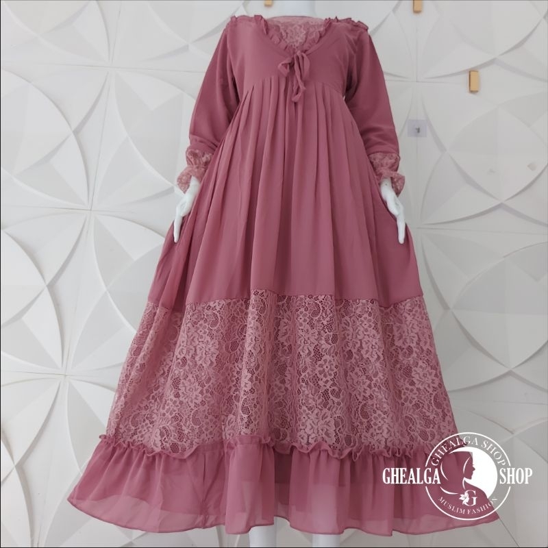 Gamis Burkat Sakira zetta Terbaru Pastinya Up To Date Elegan Mewah/Brokat Terlaris/Burkat Best Seller