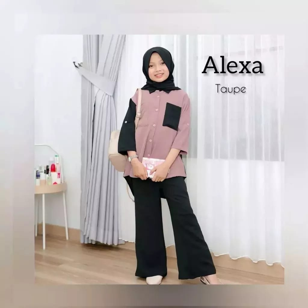 MRA - Baju stelan anak Fashion Free Hijab Usia 8-12 Tahun Baju anak perempuan Bahan Crinkle Stelan anak perempuan terbaru