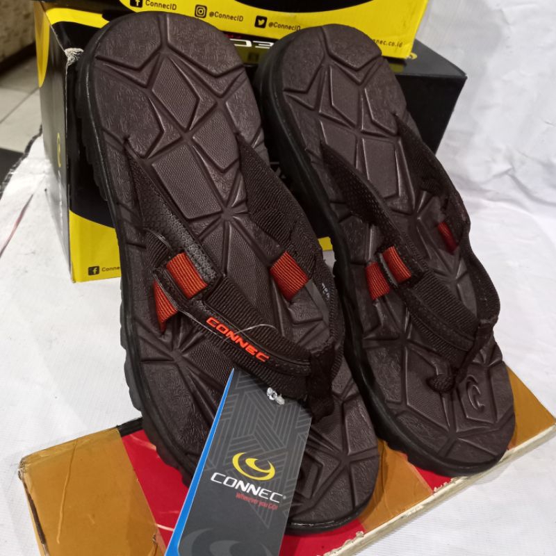 sandal jepit pria Connec original raiden coklat
