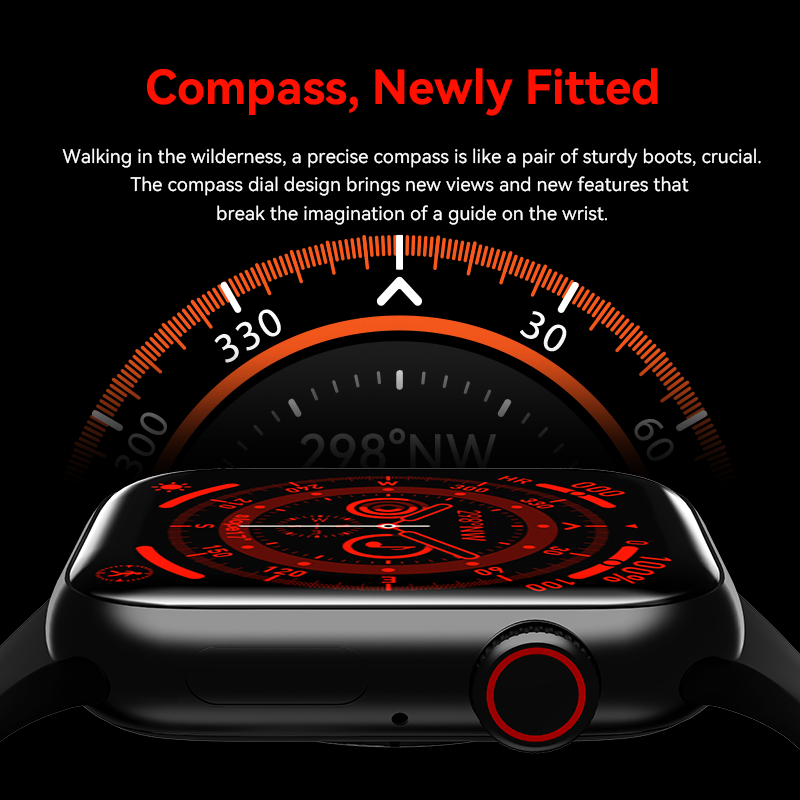 ORI IWO HW68 MAX Smart Watch Serise 8 PRO Man Woman NFC Games 2.1 inch Big Screen Compass Dial Body Temperature Sports Fitness Smartwatch With compass