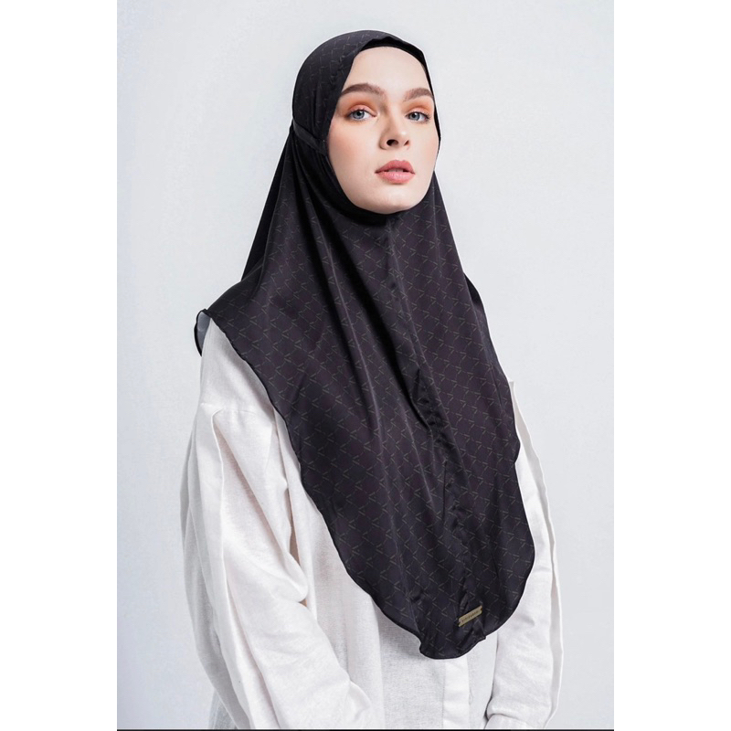 Monogram Hijab Veil Black - Vivi Zubedi