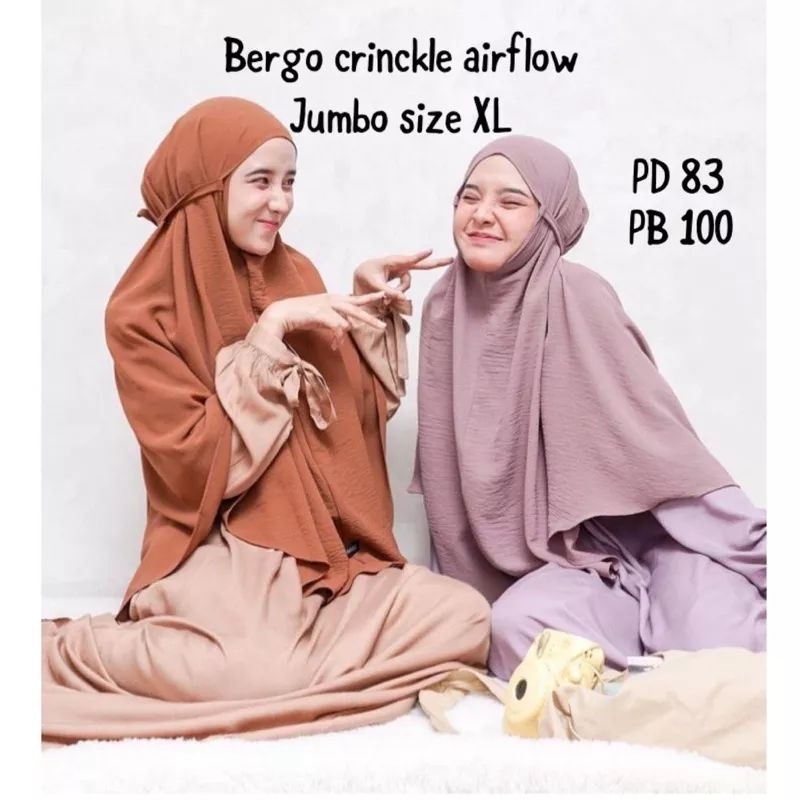 Bergo Kerudung Jumbo Crinkle