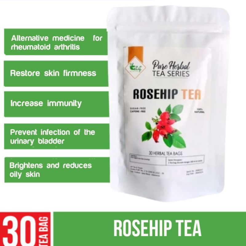 

ELIF TEA AND TISANE Rosehip Tea : Pure Organic Rose Hips Tea (30 Tea Bag)