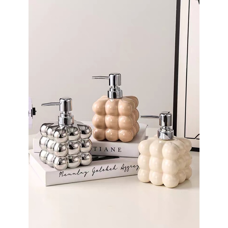 Botol tempat sabun cair cuci tangan soap dispenser refill shampoo hand lotion sanitizer keramik