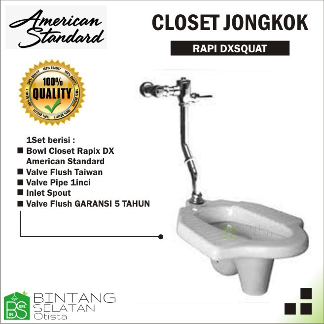 KLOSET CLOSET JONGKOK RAPI DX TOP SPUD SQUAT WITH VALVEFLUSH AMERICAN STANDARD