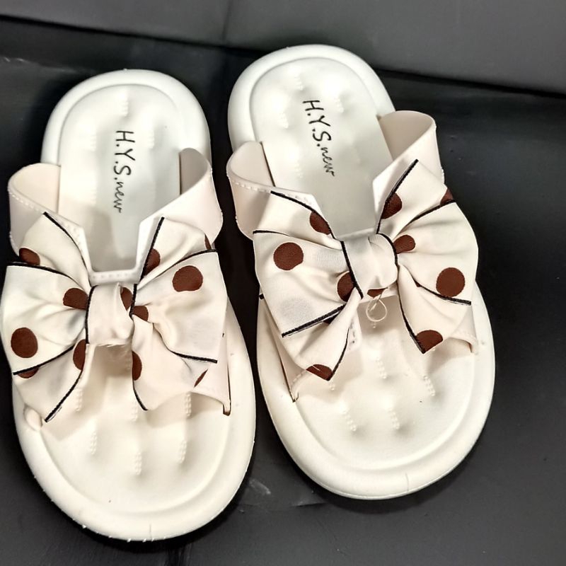 Sandal anak perempuan import Sandal karet anak wanita H Y S new trendy Sendal Selop anak motif pita cantik