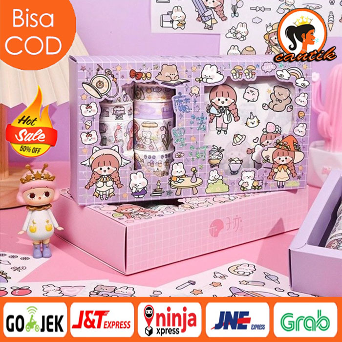 HC Sticker Momo Roll Aesthetic Dekorasi Botol Buku Stiker Waterproof Washitape Solatip Isolasi Momo Sticker Viral Estetik