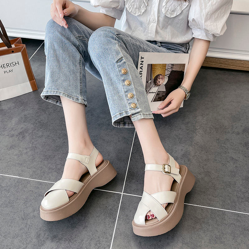 [COZY] Maria Sepatu Wedges Tali Wanita Fashion Import Korea