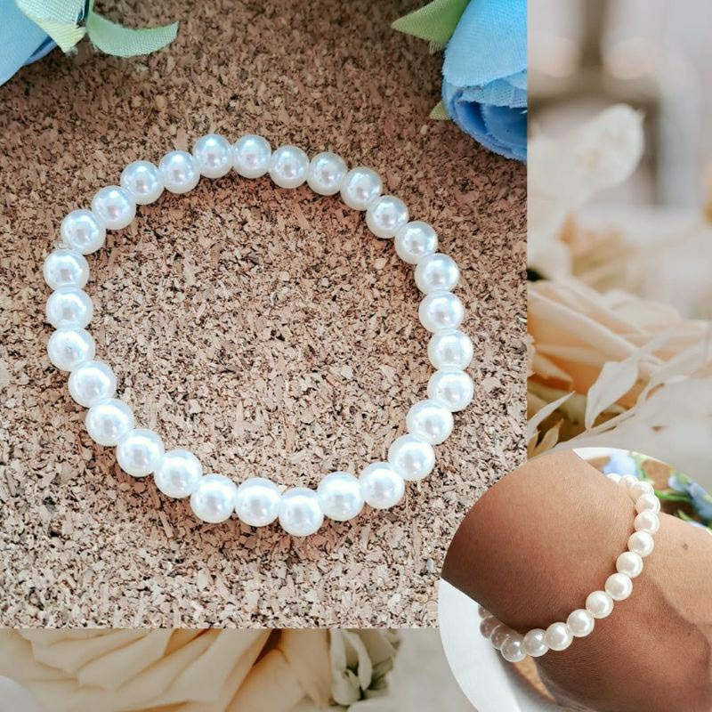 Gelang mutiara 8mm gelang korea gelang kekinian