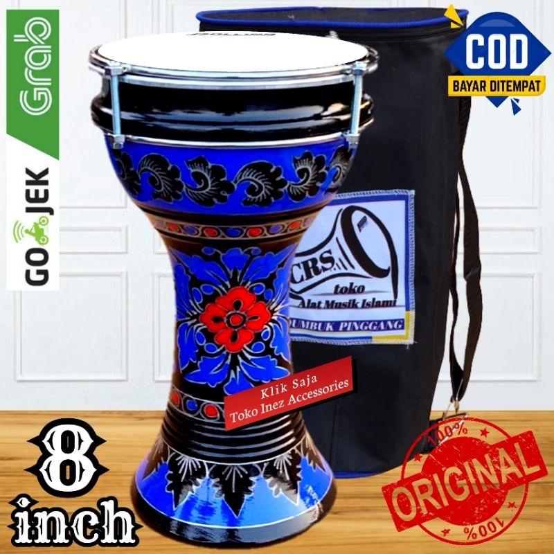 Tumbuk Darbuka Putih 8 Inch Batik Mahoni
