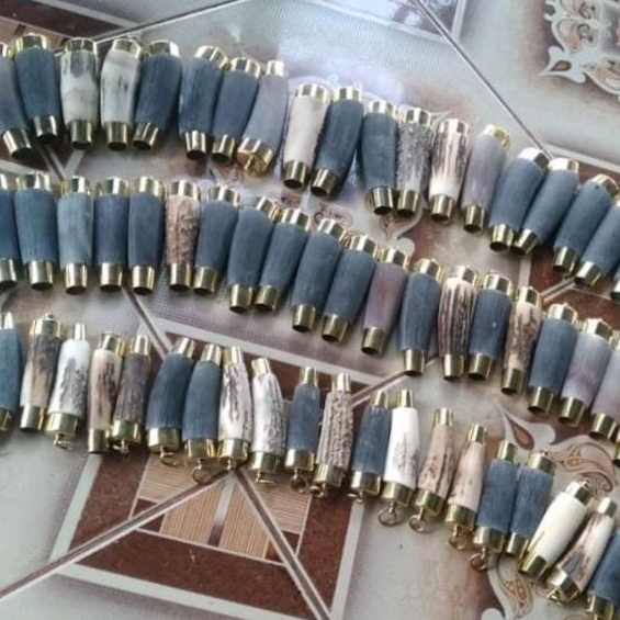 Handle hulu pisau herder cap garpu custome tanduk 4 inci