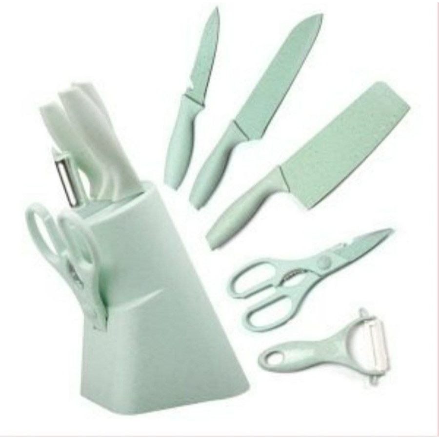 pisau set 6in1 dengan wadah yg berkualitas /knife kitchen set 6 in 1/