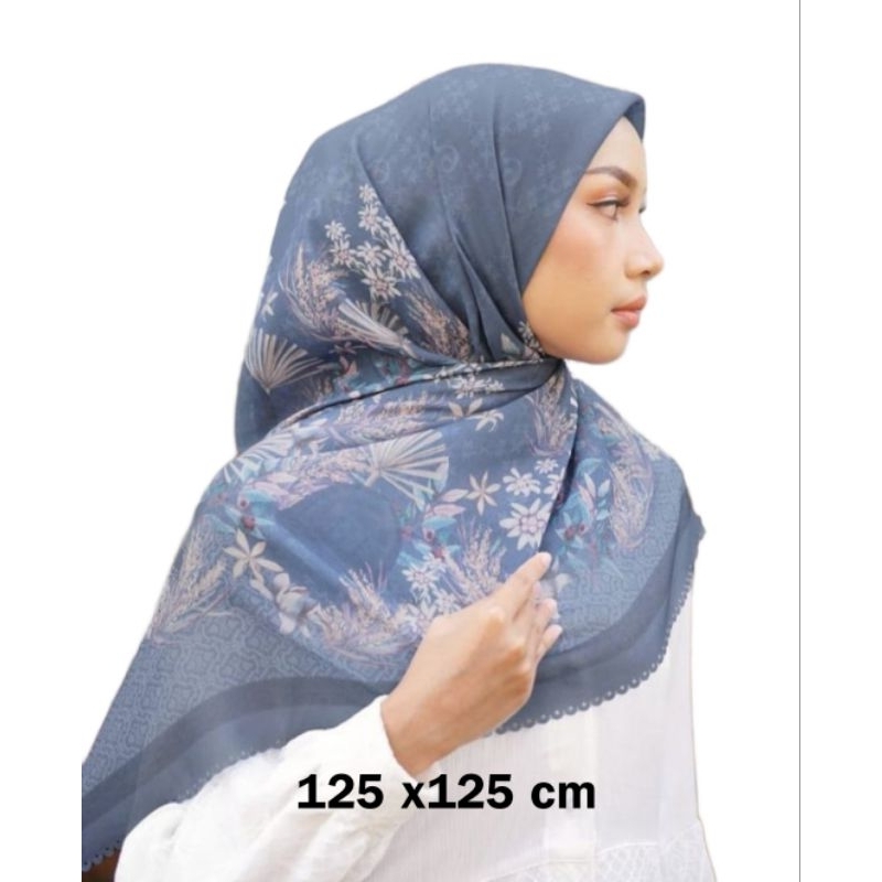 DISKON !! HIJAB SEGI EMPAT SYARI MOTIF FLORYN JILBAB VOAL PREMIUM KERUDUNG PERSEGI UKURAN JUMBO