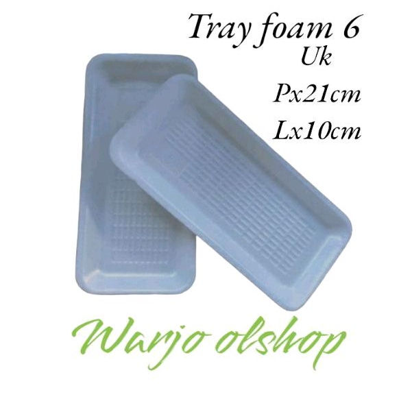 styrofoam, foam tray uk 6 *HARGA TERTERA UNTUK 1PCS*, cocok untuk segala makanan buah buahan dan ika