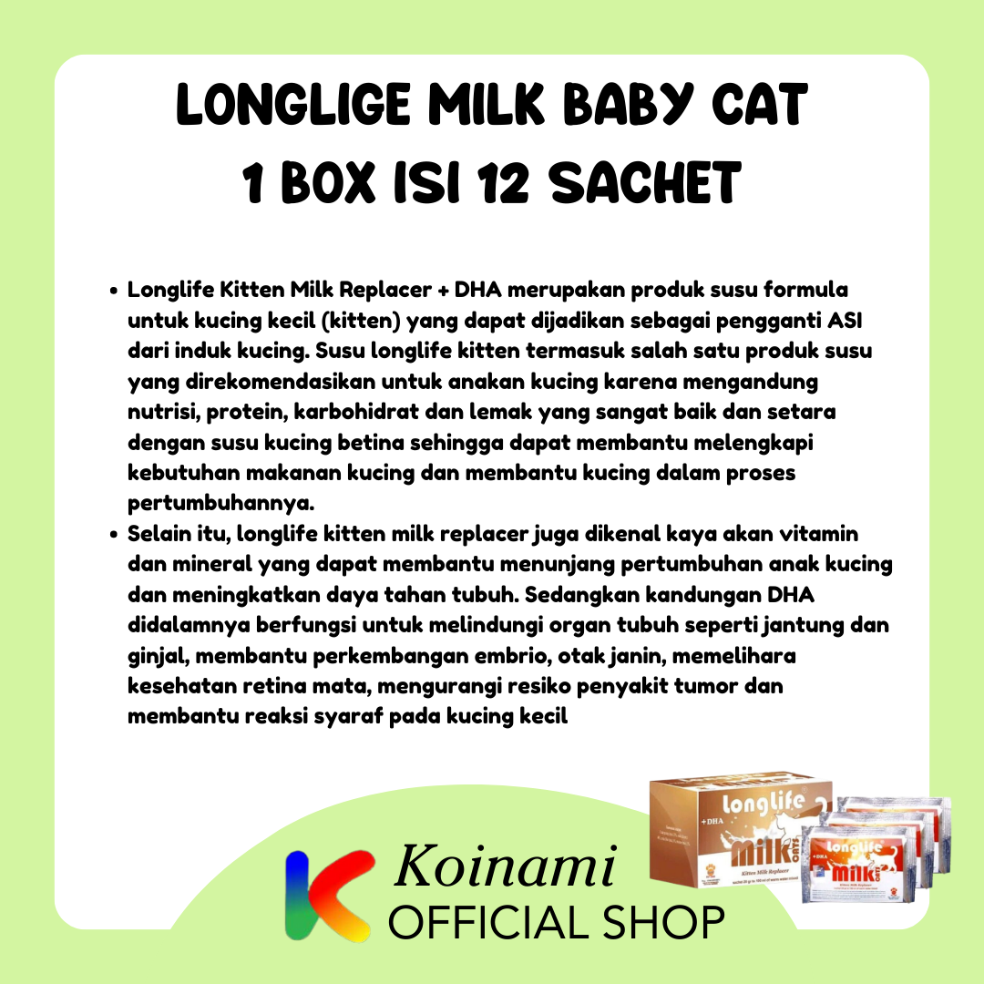 LONGLIFE MILK BABY CAT @ 1 box coklat / raid all / susu kitten anak kucing / petshop