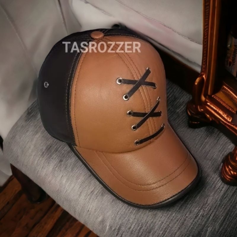 Topi kulit asli 100% model tali