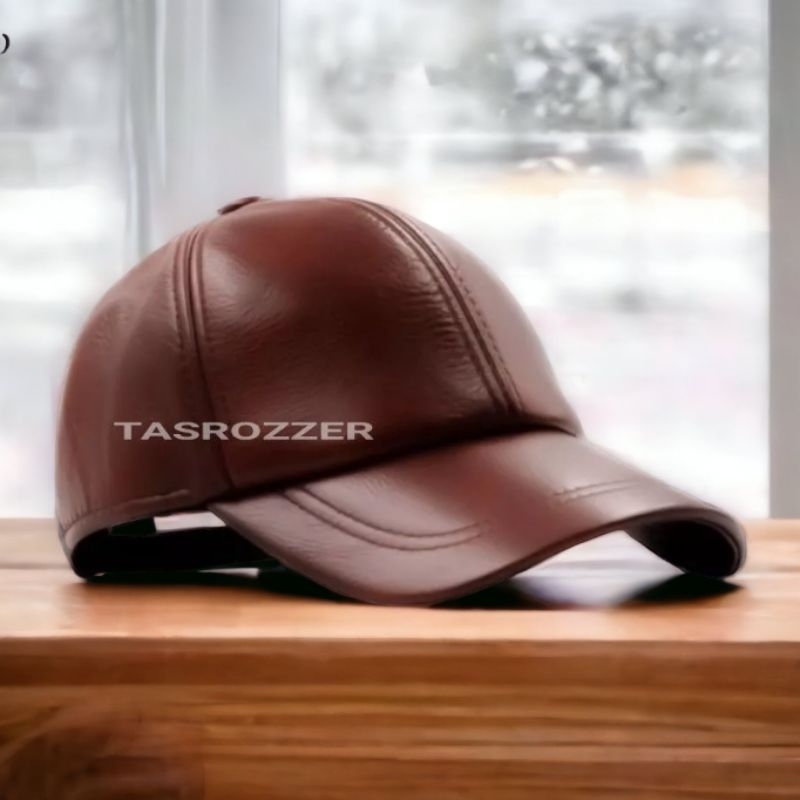 Topi pria kulit asli model belimbing